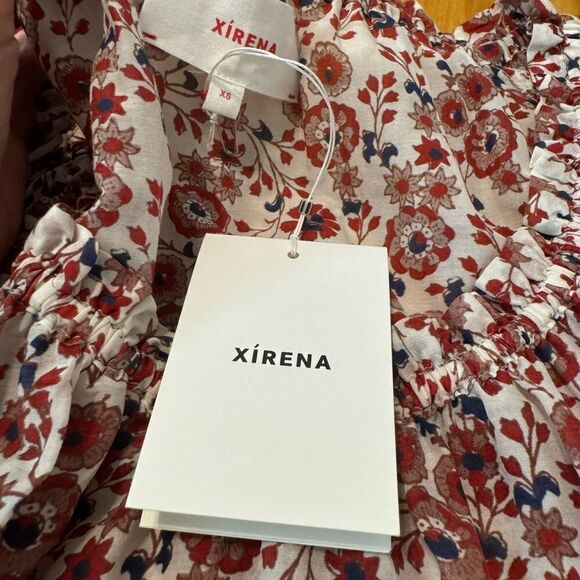 Xirena Dalyn Dress Women's XS Tiered Floral Red Spark Cotton Silk Blend NWT - Picture 5 of 15
